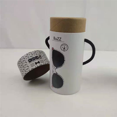 Bao bì giấy thủ công tròn Thùng bơm giấy tái chế Hộp quà ống giấy với tay cầm