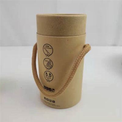 Bao bì giấy thủ công tròn Thùng bơm giấy tái chế Hộp quà ống giấy với tay cầm