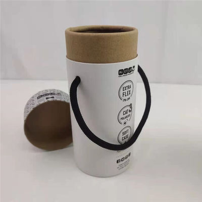 Bao bì giấy thủ công tròn Thùng bơm giấy tái chế Hộp quà ống giấy với tay cầm