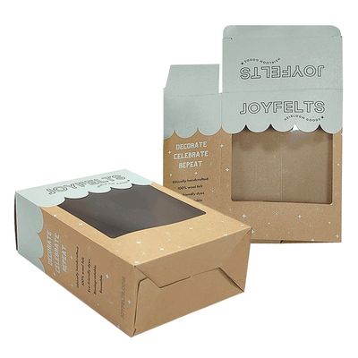 Bao bì hộp cuối giấy Kraft màu nâu với các thư mục cửa sổ PVC rõ ràng