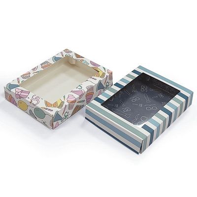 Bao bì hộp cuối giấy Kraft màu nâu với các thư mục cửa sổ PVC rõ ràng