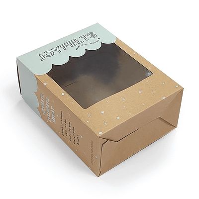 Bao bì hộp cuối giấy Kraft màu nâu với các thư mục cửa sổ PVC rõ ràng