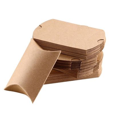 Loại giấy tùy chỉnh phổ biến nhất Brown Kraft White Cardboard Packaging Chocolate Candy Paper Pillow Box