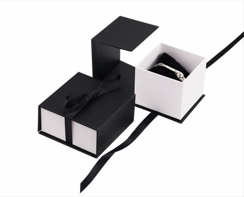 Hộp cầm nhẫn cưới giấy nhỏ trang nhã Hộp giấy cứng với nắp nắp