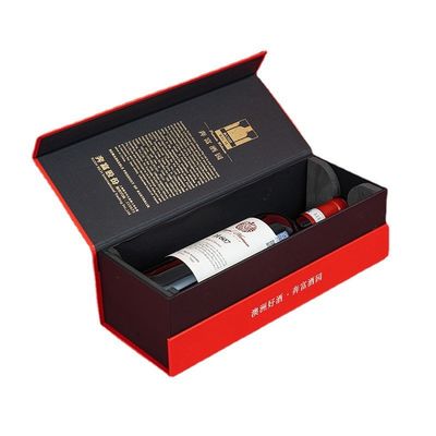 Hộp hiển thị vỏ cứng từ tính Khối đóng hộp giấy Champagne Whisky chai rượu