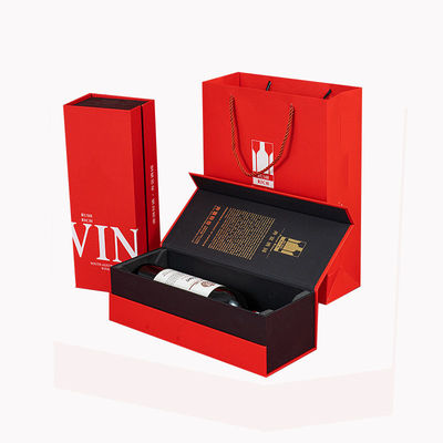 Hộp hiển thị vỏ cứng từ tính Khối đóng hộp giấy Champagne Whisky chai rượu