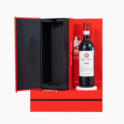 Hộp hiển thị vỏ cứng từ tính Khối đóng hộp giấy Champagne Whisky chai rượu