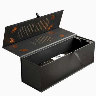 Hộp hiển thị vỏ cứng từ tính Khối đóng hộp giấy Champagne Whisky chai rượu