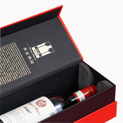 Hộp hiển thị vỏ cứng từ tính Khối đóng hộp giấy Champagne Whisky chai rượu