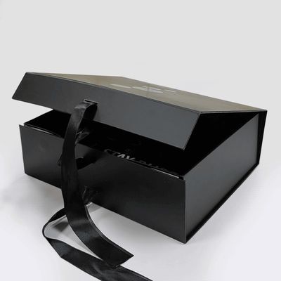 Chiếc hộp quà từ tính màu đen hình chữ nhật sang trọng với tấm ván bìa ấn bản tùy chỉnh