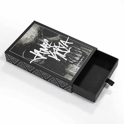 In logo tùy chỉnh được chấp nhận Black Matte Sliding Gift Drawer Box với đơn đặt hàng tùy chỉnh
