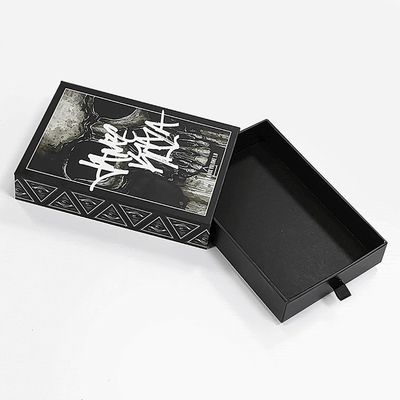 In logo tùy chỉnh được chấp nhận Black Matte Sliding Gift Drawer Box với đơn đặt hàng tùy chỉnh