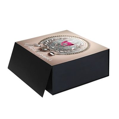 Hộp giấy cao cấp Flip Top Thẻ vải giấy màu đen hộp từ tính tùy chỉnh Bao bì