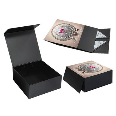 CMYK hoặc Pantone Custom Luxury Black Large Foldable Banquet Glass Drinkware Tableware Magnet Packaging Gift Box (Tấm hộp quà)