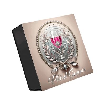 CMYK hoặc Pantone Custom Luxury Black Large Foldable Banquet Glass Drinkware Tableware Magnet Packaging Gift Box (Tấm hộp quà)