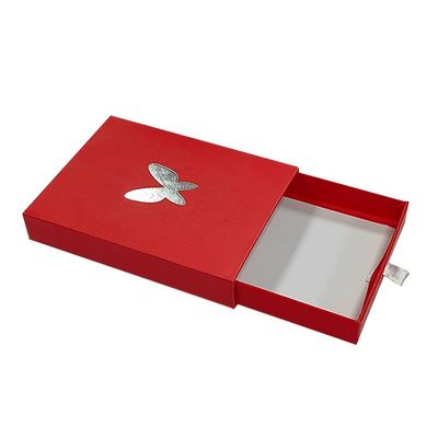 Thư mục màu xám tùy chỉnh logo slide ngăn kéo hộp giấy gói quà hộp với tấm bạc