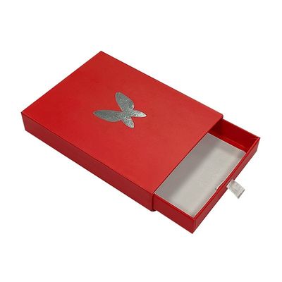Thư mục màu xám tùy chỉnh logo slide ngăn kéo hộp giấy gói quà hộp với tấm bạc