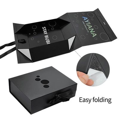 157g giấy nghệ thuật hộp bao bì từ tính 2mm Thẻ giấy hộp quà từ tính với ruy băng