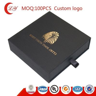 Hộp đóng gói ngăn kéo giấy Xếp bìa màu đen