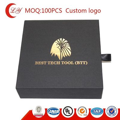 Hộp đóng gói ngăn kéo giấy Xếp bìa màu đen