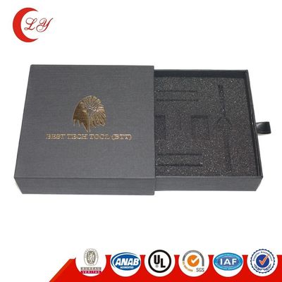 Hộp đóng gói ngăn kéo giấy Xếp bìa màu đen