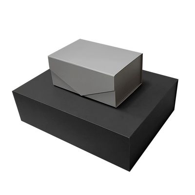 Logo tùy chỉnh Bảng giấy màu đen Khóa từ tính Hộp quà gấp Hot Foil / UV / Vernix