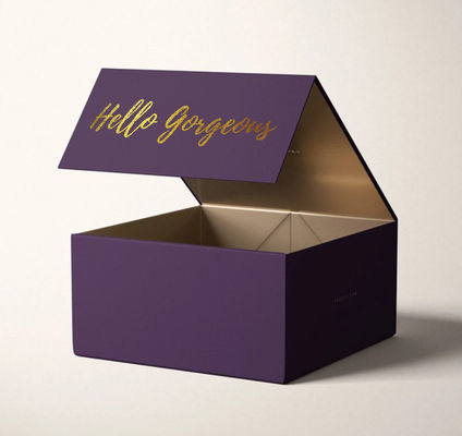 Hộp bao bì từ tính tái chế cho tóc giả quần áo hộp gấp với nút khóa từ tính