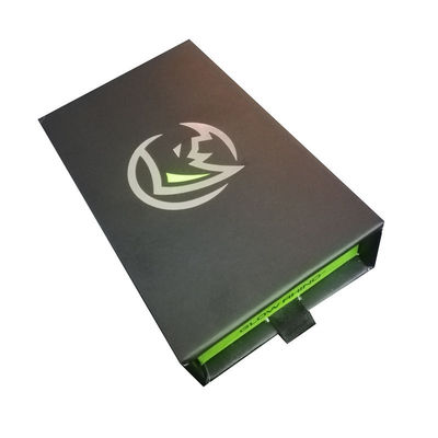 Green Paper Cardboard Stock Gift Box for Car Keychain Pull Out Drawer Custom EVA Insert (hộp quà bằng giấy xanh, giấy dán)