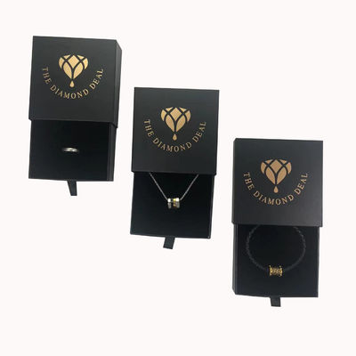 Đặt hàng tùy chỉnh hộp đồ trang sức màu đen tinh tế cho vòng tai vòng cổ và vòng tay hiển thị