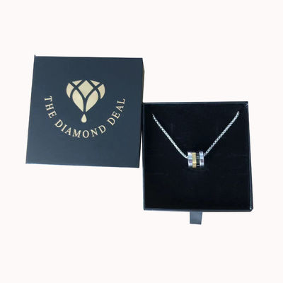 Đặt hàng tùy chỉnh hộp đồ trang sức màu đen tinh tế cho vòng tai vòng cổ và vòng tay hiển thị