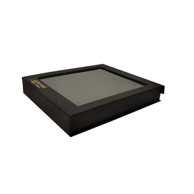 Tiệm siêu thị Matt Black Magnetic Packaging Box Hộp quà bằng ván với cửa sổ rõ ràng
