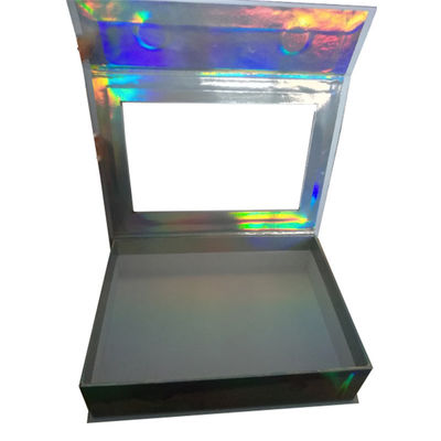 Magnetic Holographic Effect Blush Packaging Lash Box với cửa sổ Custom Logo HOLO
