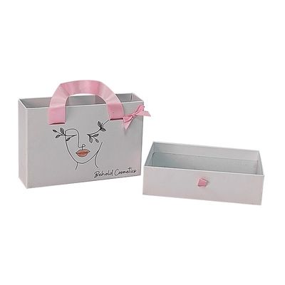 Những người khác Box Type Logo Printing Luxury Wallet Thẻ giấy slide box với tay cầm ruy băng