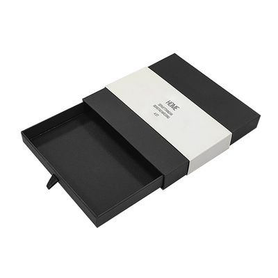 Hộp đóng gói ngăn kéo giấy đồ trang sức hộp slide ra màu đen hộp đóng gói hộp Logo tùy chỉnh