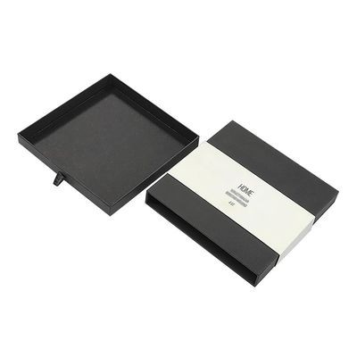 Hộp đóng gói ngăn kéo giấy đồ trang sức hộp slide ra màu đen hộp đóng gói hộp Logo tùy chỉnh