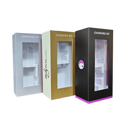 Hộp quà từ tính sang trọng cho Power Bank Bộ sạc cáp gói với logo in tùy chỉnh