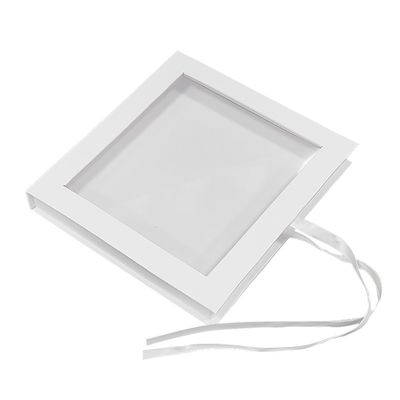 Hộp trưng bày ván hình vuông tái chế hộp quà đóng từ tính với cửa sổ rõ ràng