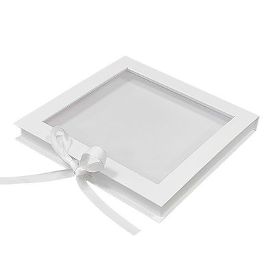Hộp trưng bày ván hình vuông tái chế hộp quà đóng từ tính với cửa sổ rõ ràng