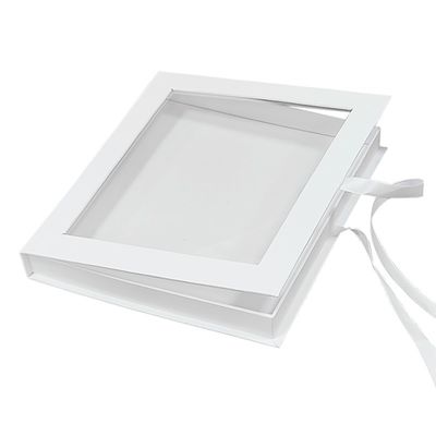 Hộp trưng bày ván hình vuông tái chế hộp quà đóng từ tính với cửa sổ rõ ràng
