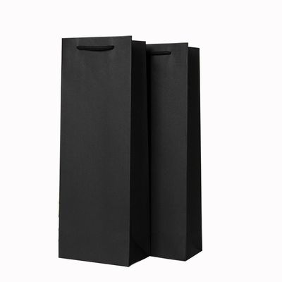 Thẻ giấy Kraft màu đen màu đỏ túi quà với tay cầm vòng cong