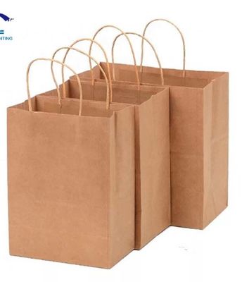 Đơn đặt hàng tùy chỉnh được chấp nhận Logo vận chuyển hàng loạt Cà phê Brown Kraft giấy túi với tay cầm