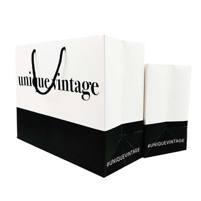 Logo tùy chỉnh quần áo mua sắm quà tặng đồ trang sức đóng gói túi giấy với dấu vàng kết thúc