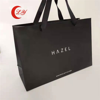 Túi giấy quà màu đen thân thiện với môi trường với logo của riêng bạn được làm từ vật liệu tái chế