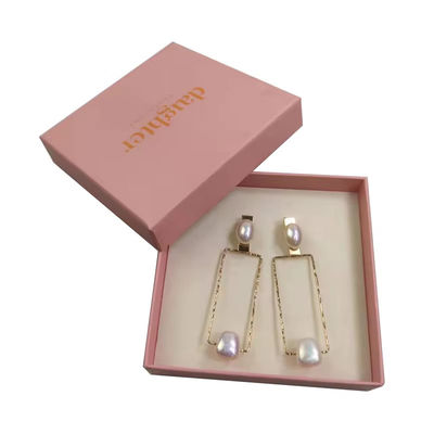 Nhãn hiệu tùy chỉnh vòng cổ tai trang sức kho báu hộp đóng gói quà tặng với bọt chèn hộp bìa cứng cho nhẫn và vòng đeo tay