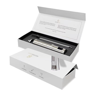 Hộp từ tính sang trọng tùy chỉnh Flip Cardboard Bảng giấy trắng Bao bì từ tính Hộp quà với nút mạc từ tính