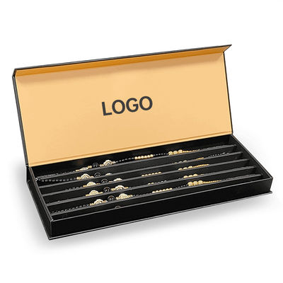 Luxury Custom Logo Black Paper Jewelry Packaging Box For Bracelet Pendant Hộp từ cứng