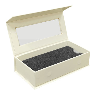 Tùy chỉnh hình vuông Magnetic đóng nắp quà tặng mỹ phẩm cá nhân hóa lông mi giả đóng gói hộp giấy với cửa sổ trong suốt