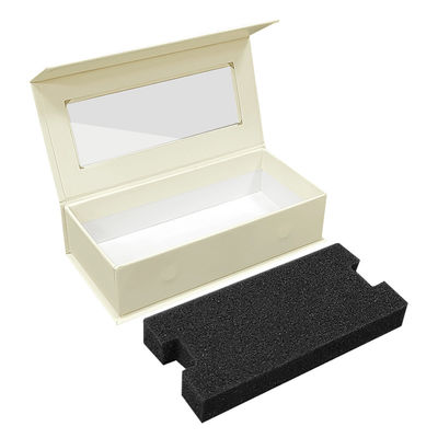 Tùy chỉnh hình vuông Magnetic đóng nắp quà tặng mỹ phẩm cá nhân hóa lông mi giả đóng gói hộp giấy với cửa sổ trong suốt
