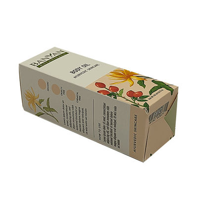 Bản in tùy chỉnh mỹ phẩm dầu cơ thể phủ giấy hộp thủ công hộp ván gấp