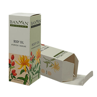Bản in tùy chỉnh mỹ phẩm dầu cơ thể phủ giấy hộp thủ công hộp ván gấp